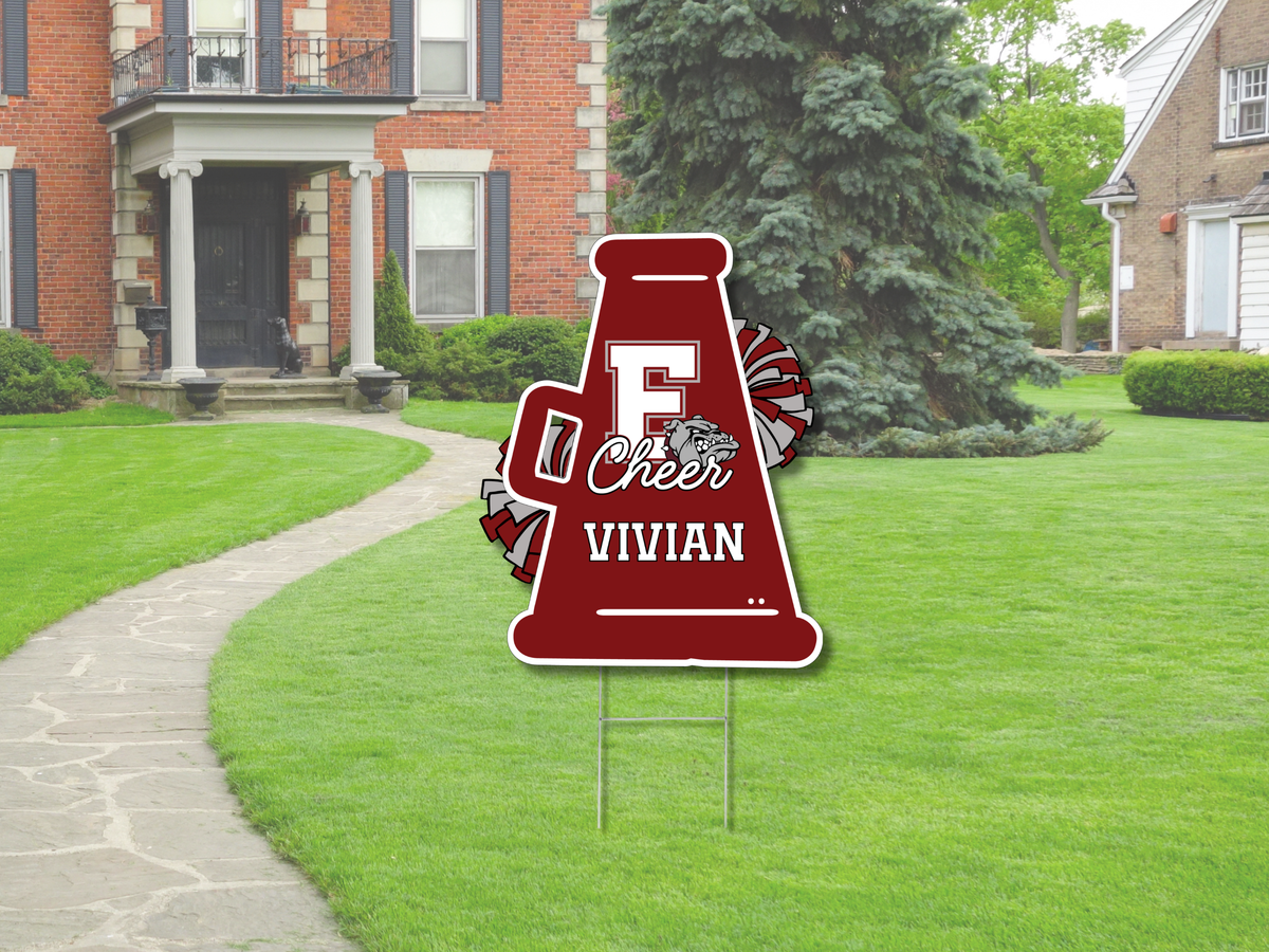 Custom Cheer Megaphone Yard Sign