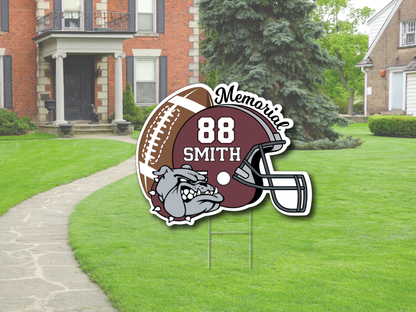 Custom Memorial Football Yard Sign