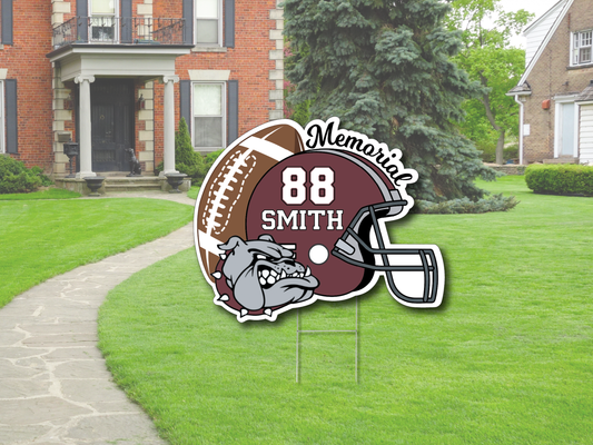 Custom Memorial Football Yard Sign