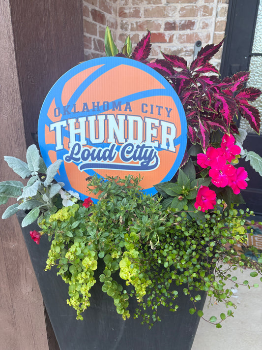 Basketball Potted Plant Sign