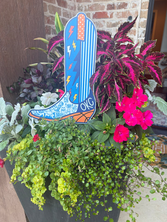 Thunder Boot Potted Plant Sign