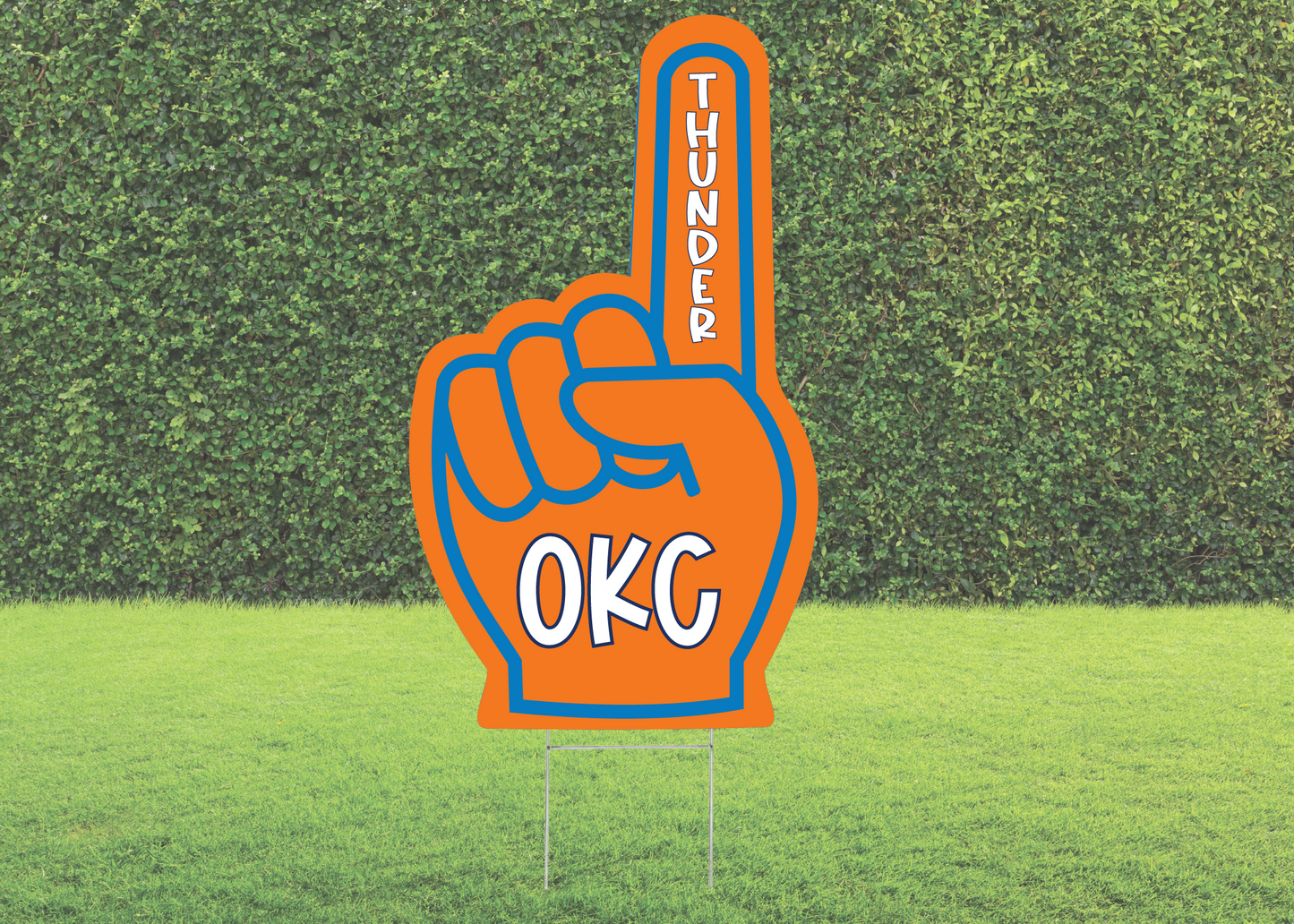 Foam Finger OKC Yard Sign - Orange